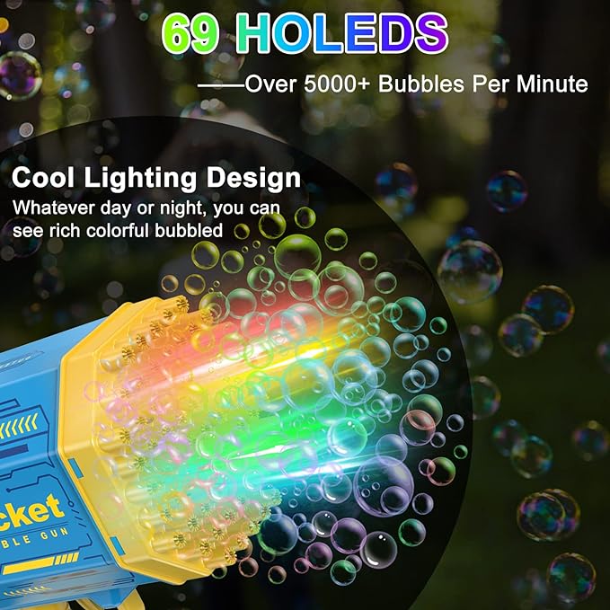 Bubble Gun - 69 Holes Rocket Bazooka Bubble Machine Gun Bubble Gun - 69 Holes Rocket Bazooka Bubble Machine Gun